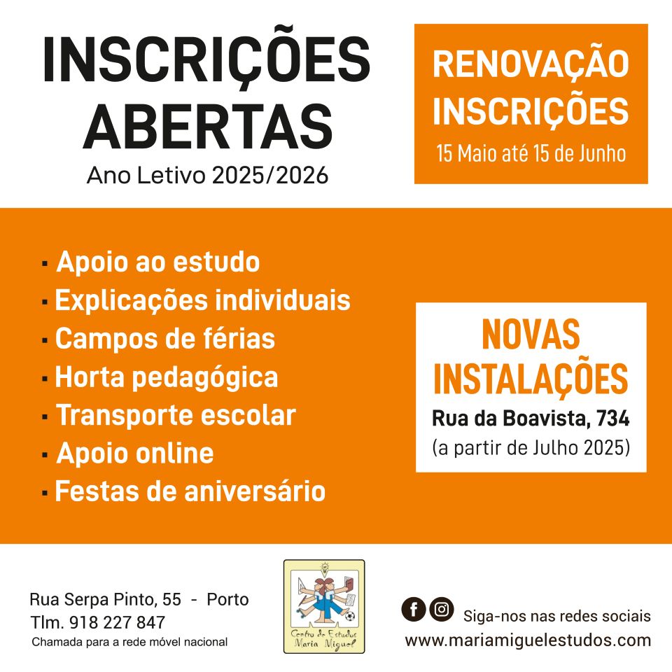 Inscrições Centro de Estudo Maria Miguel